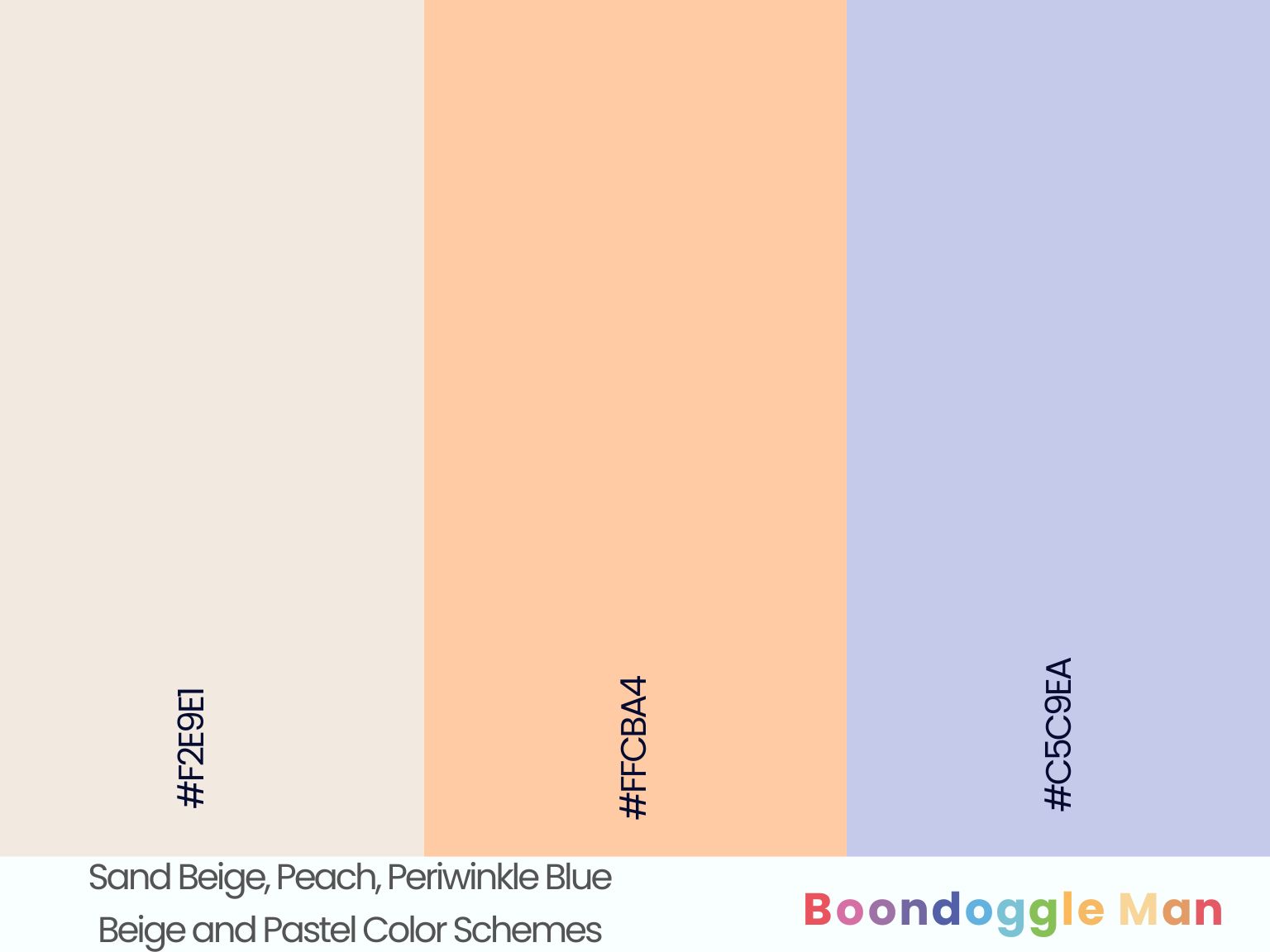 Sand Beige, Peach, Periwinkle Blue