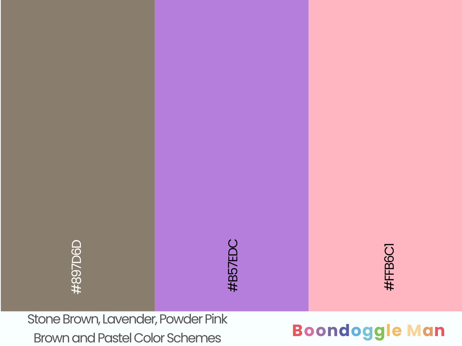 Stone Brown, Lavender, Powder Pink