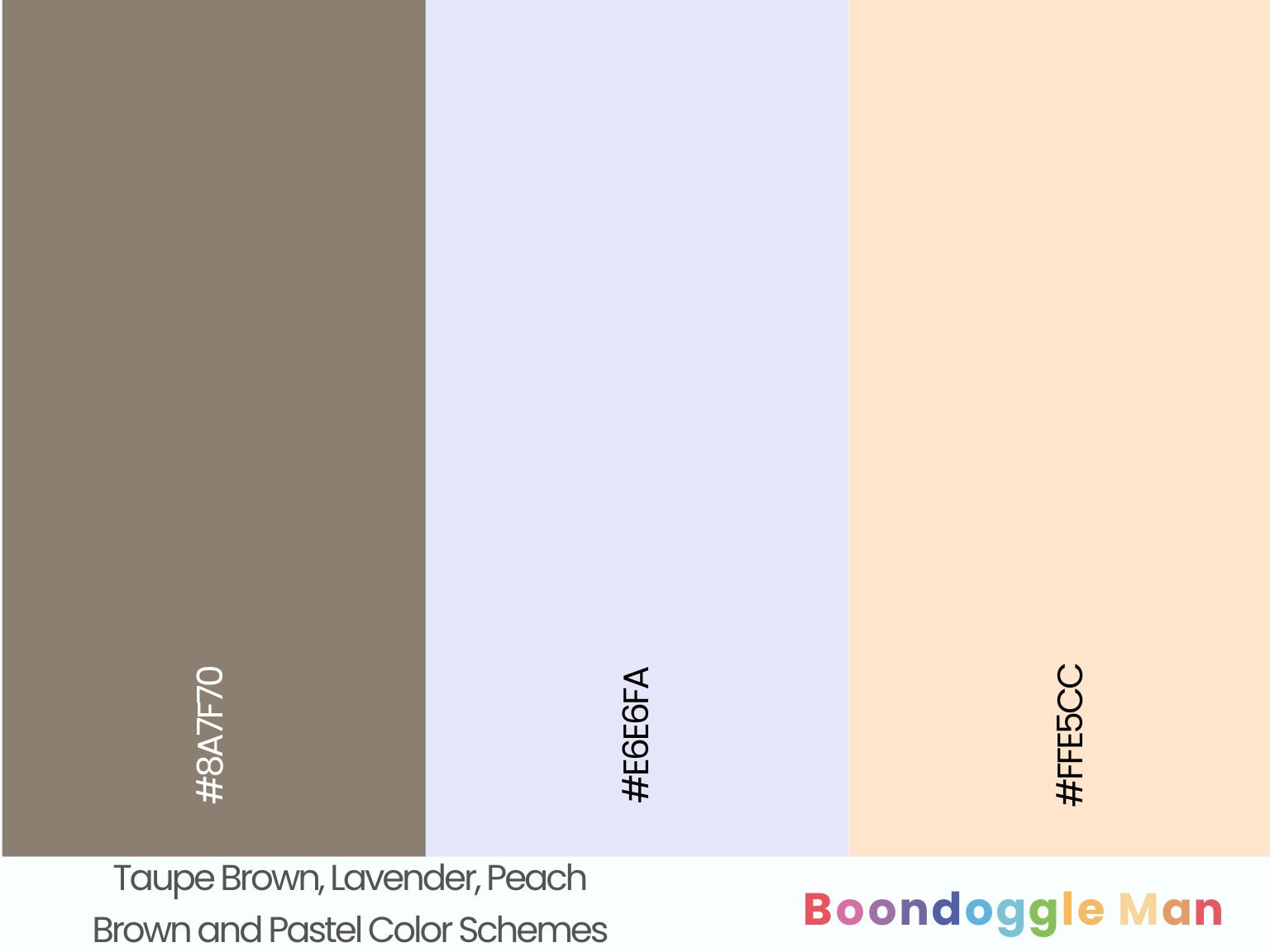 Taupe Brown, Lavender, Peach