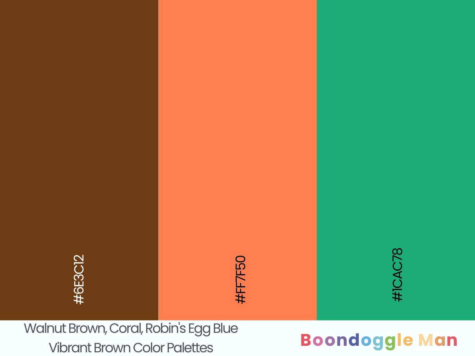 Walnut Brown, Coral, Robin's Egg Blue
