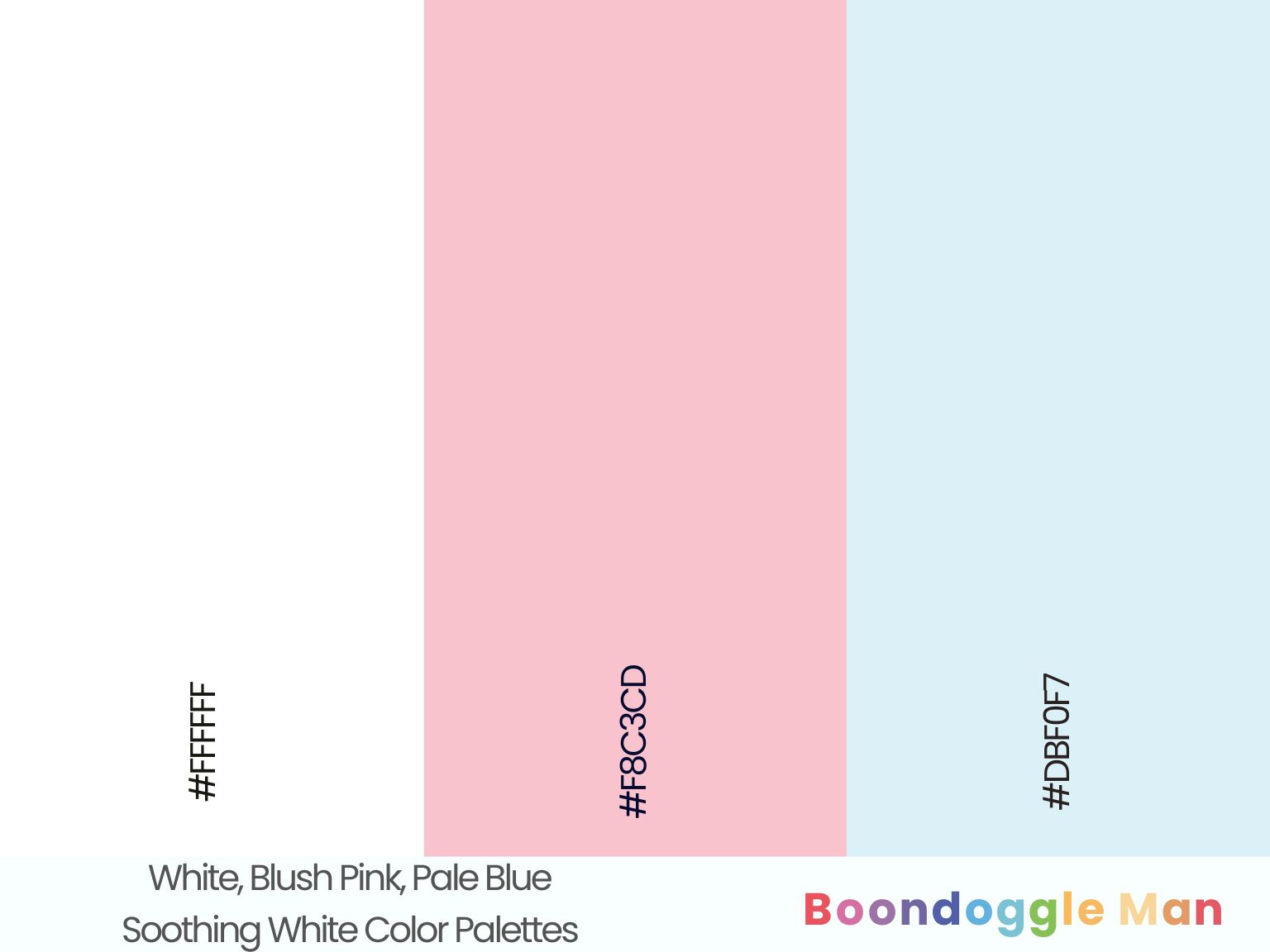 White, Blush Pink, Pale Blue