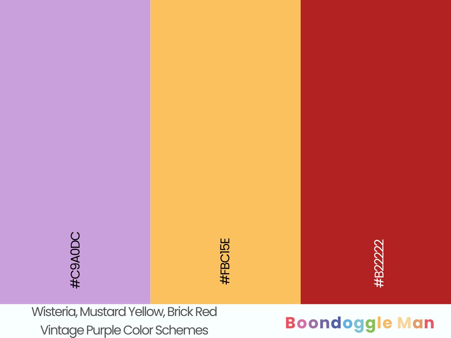 Wisteria, Mustard Yellow, Brick Red