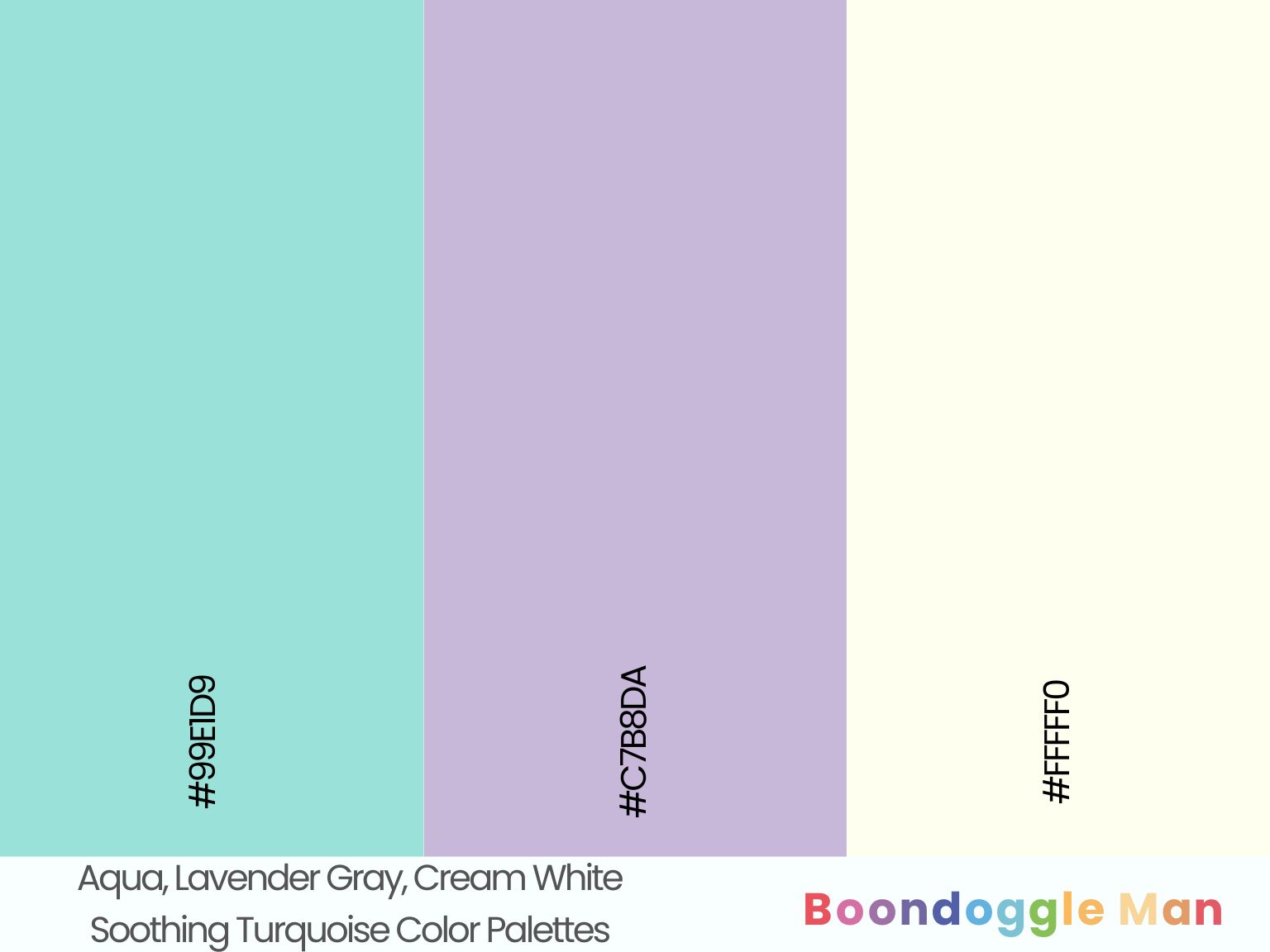 Aqua, Lavender Gray, Cream White