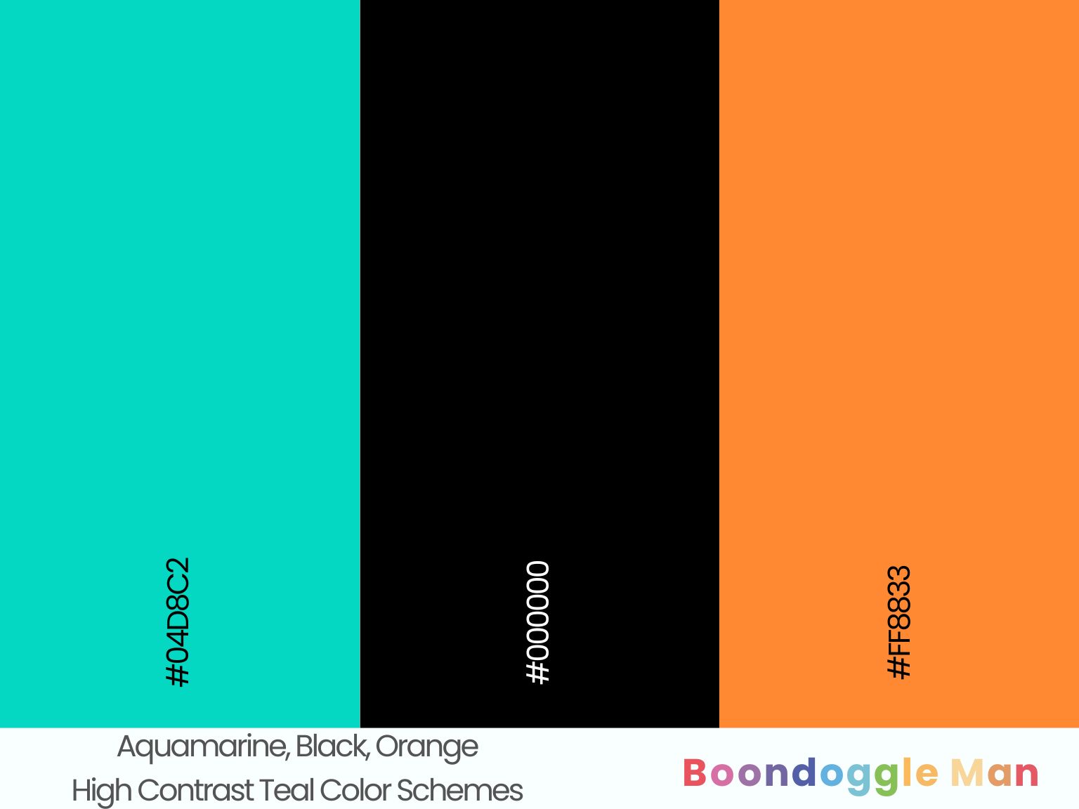 Aquamarine, Black, Orange