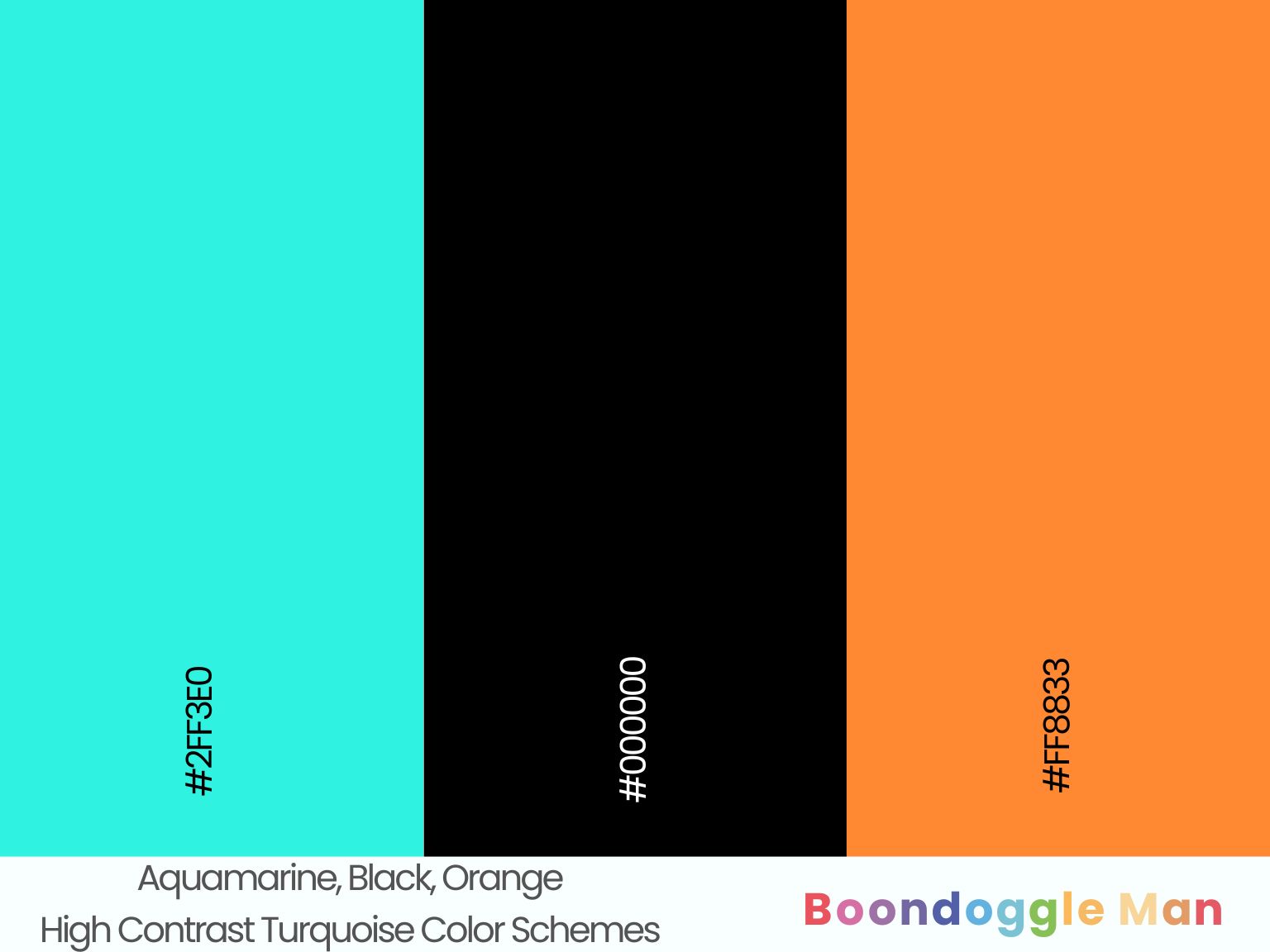 Aquamarine, Black, Orange