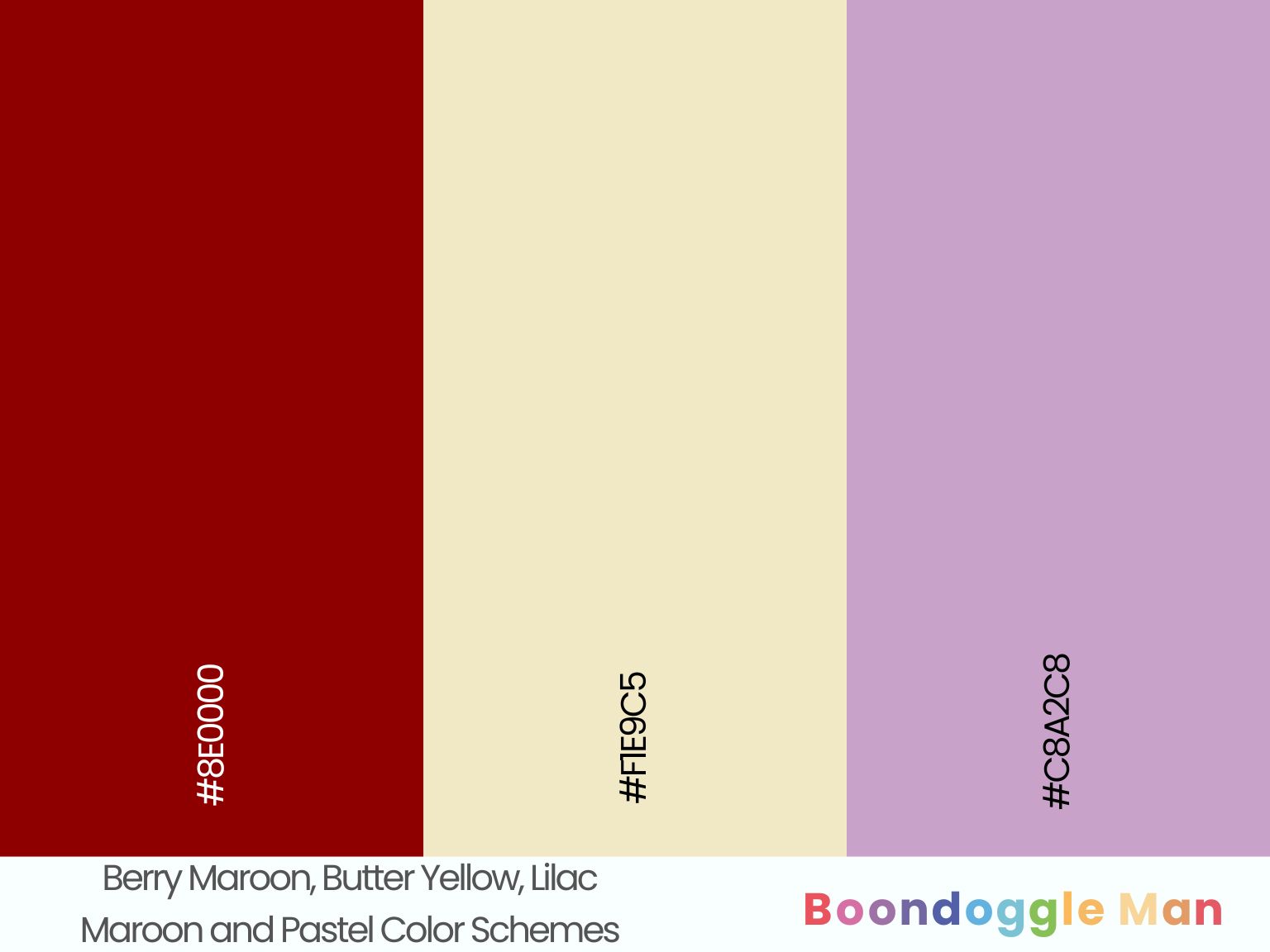 Berry Maroon, Butter Yellow, Lilac