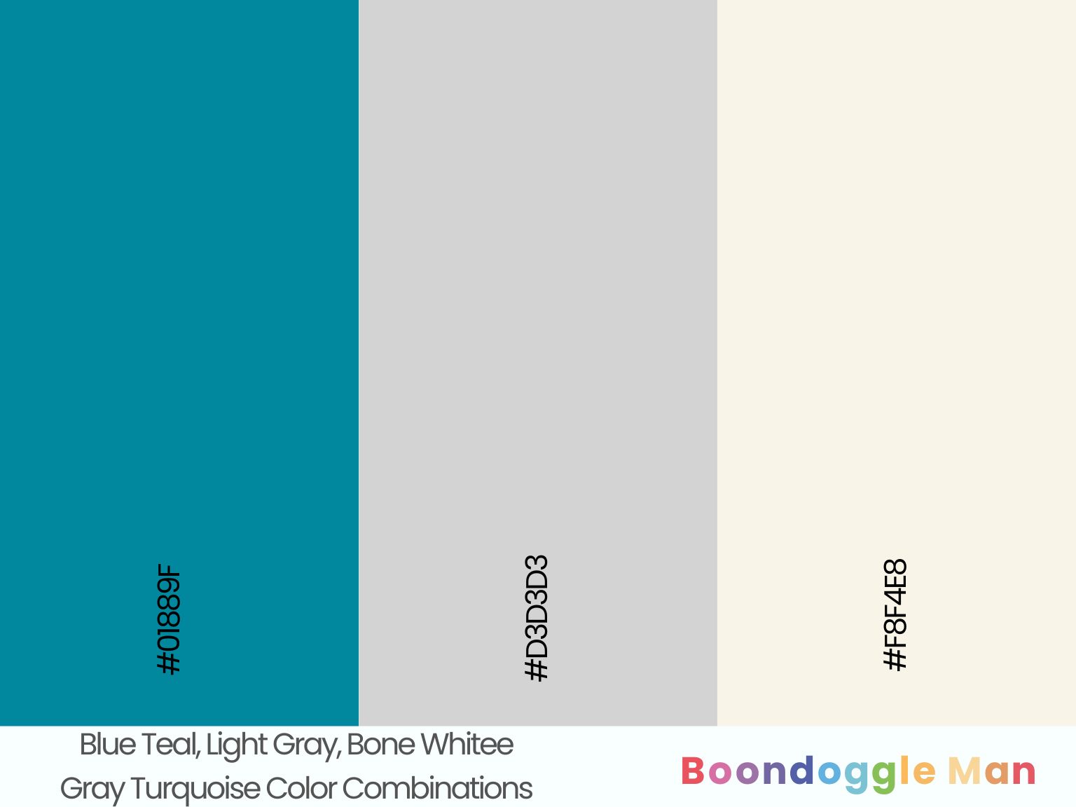 Blue Teal, Light Gray, Bone White