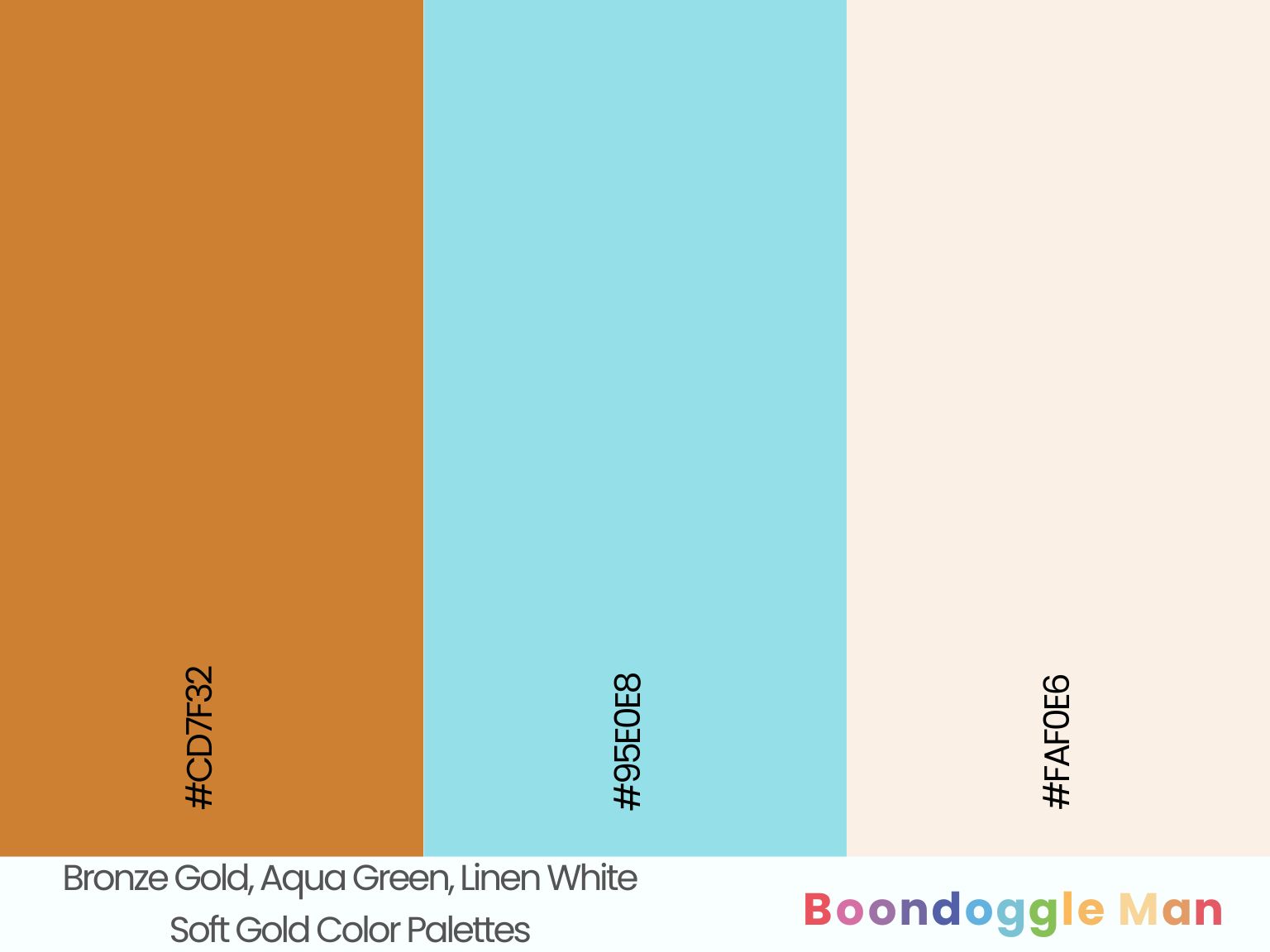 Bronze Gold, Aqua Green, Linen White