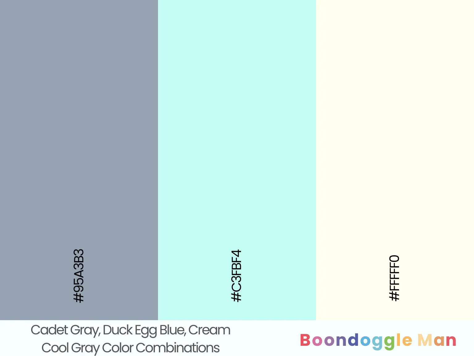 Cadet Gray, Duck Egg Blue, Cream