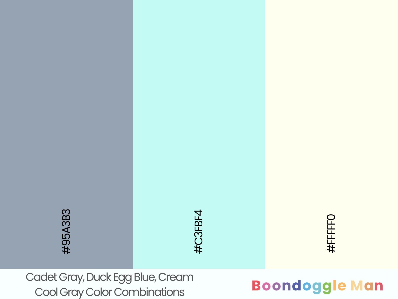 Cadet Gray, Duck Egg Blue, Cream