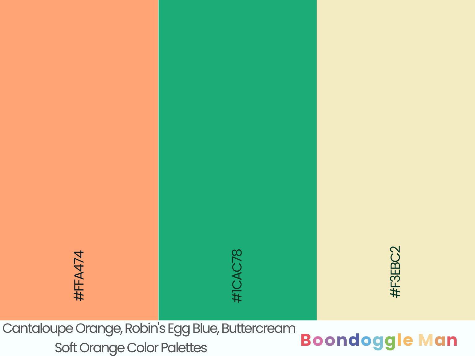 Cantaloupe Orange, Robin's Egg Blue, Buttercream