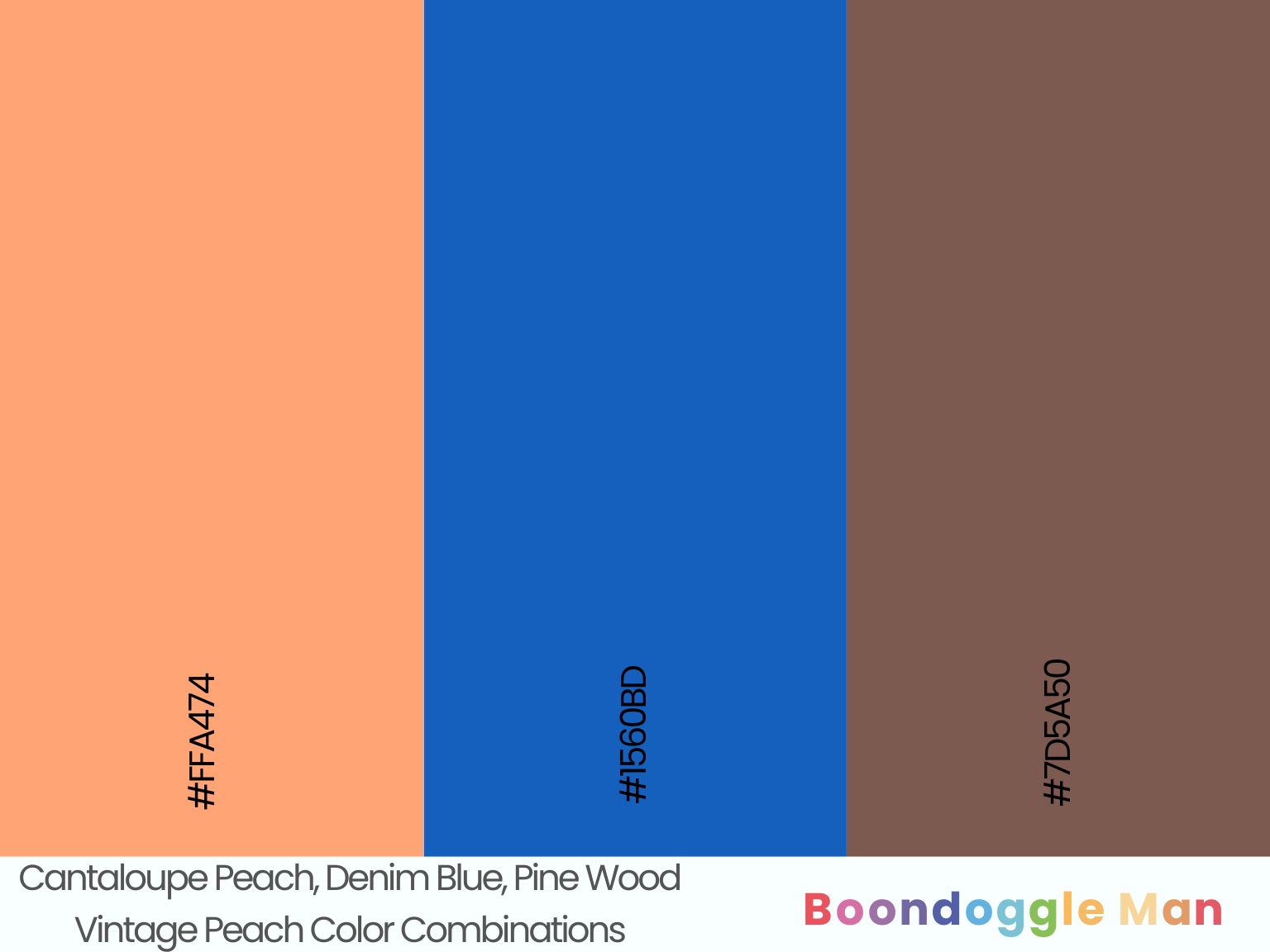 Cantaloupe Peach, Denim Blue, Pine Wood