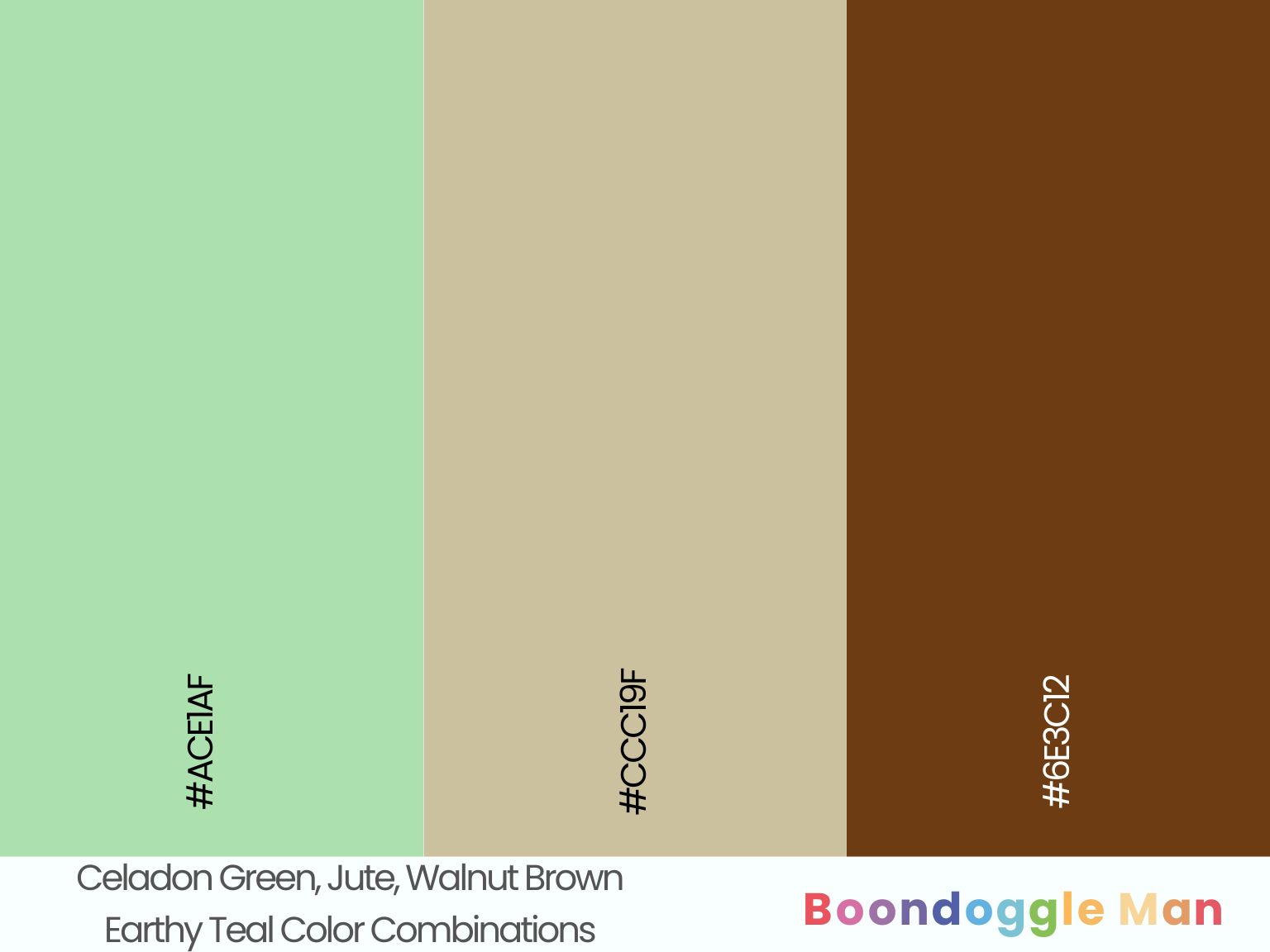 Celadon Green, Jute, Walnut Brown