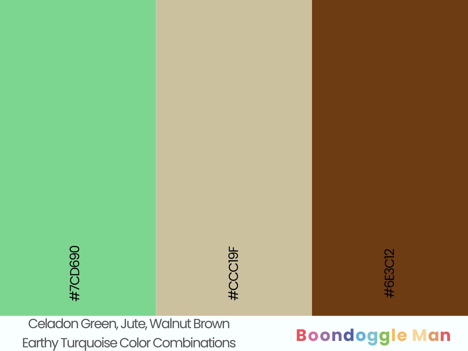 Celadon Green, Jute, Walnut Brown