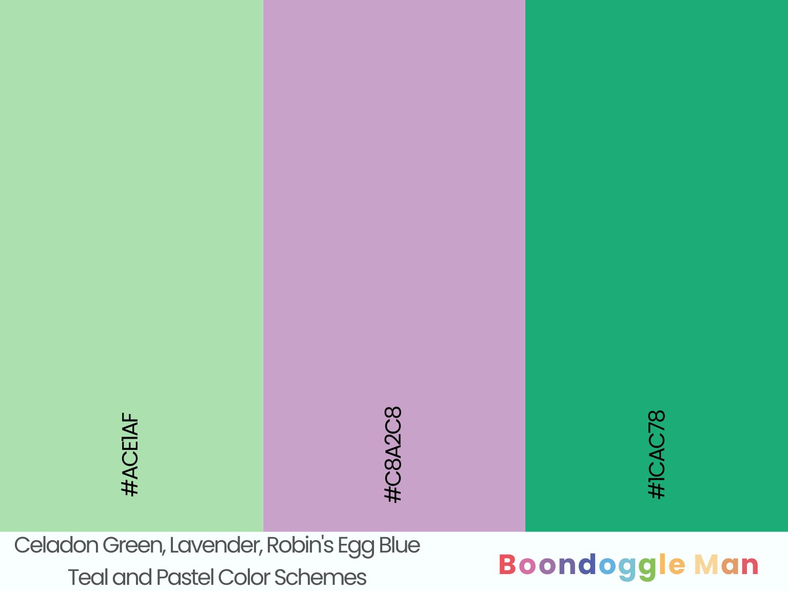 Celadon Green, Lavender, Robin's Egg Blue