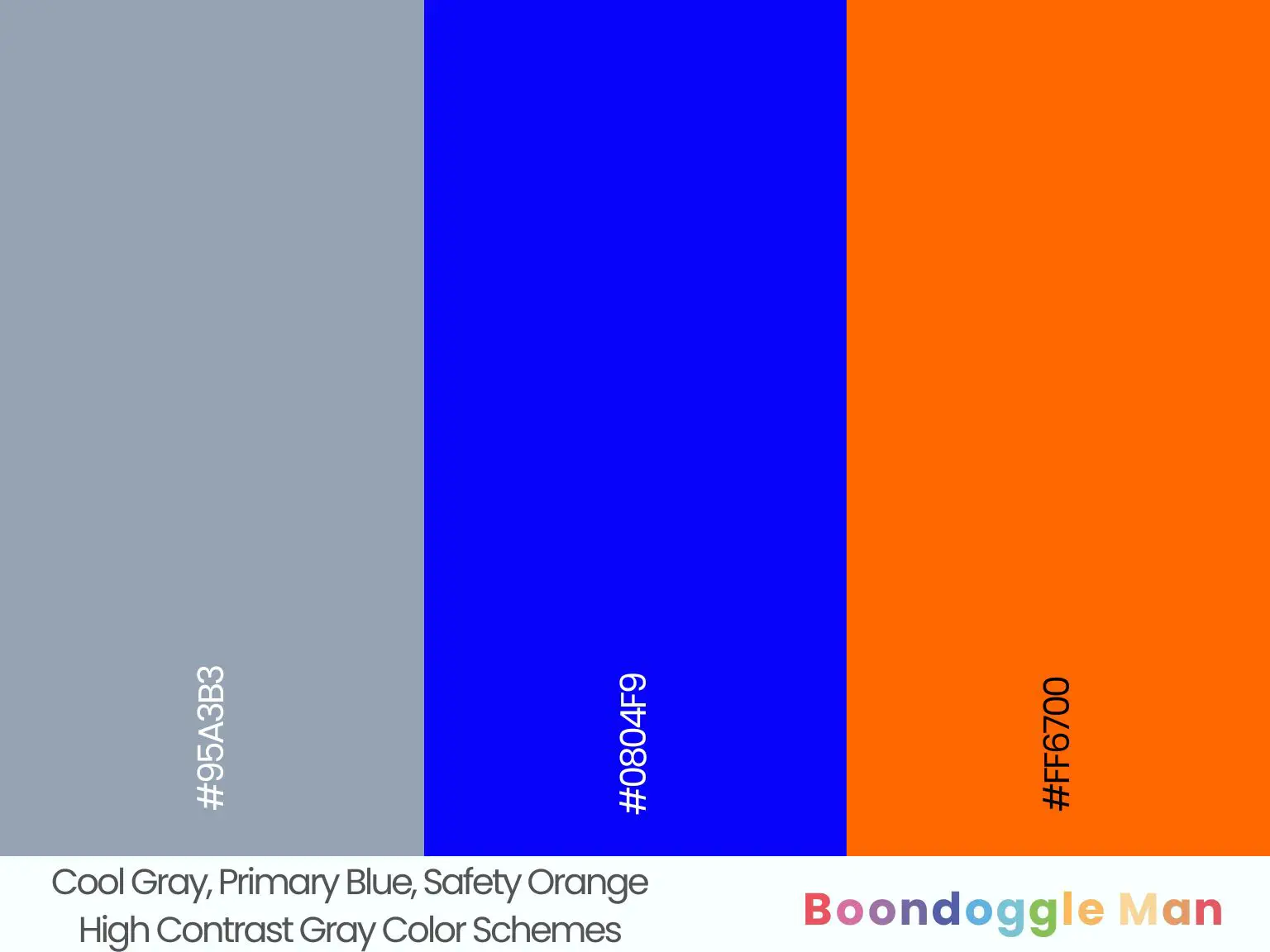 Cool Gray, Primary Blue, Safety Orange