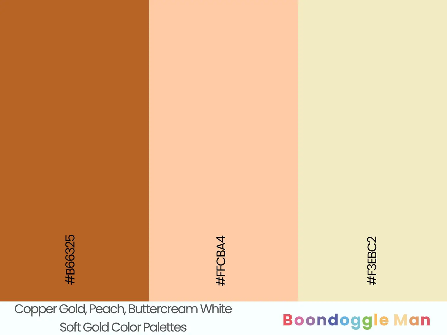 Copper Gold, Peach, Buttercream White