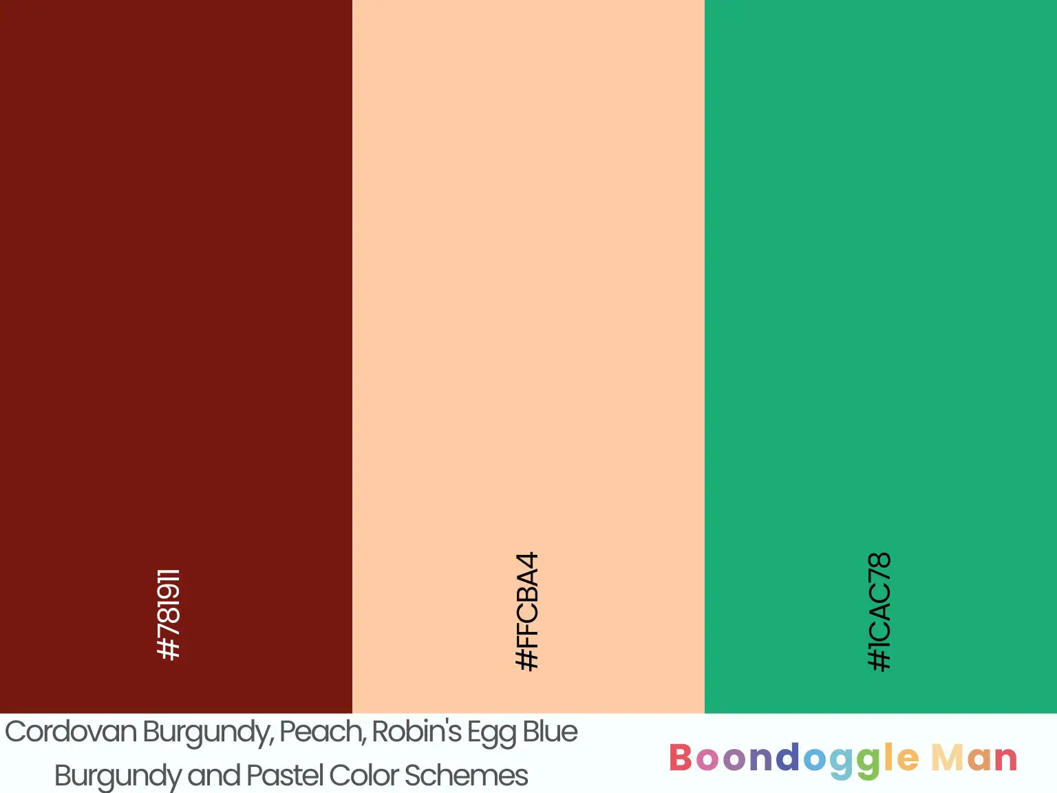 Cordovan Burgundy, Peach, Robin's Egg Blue