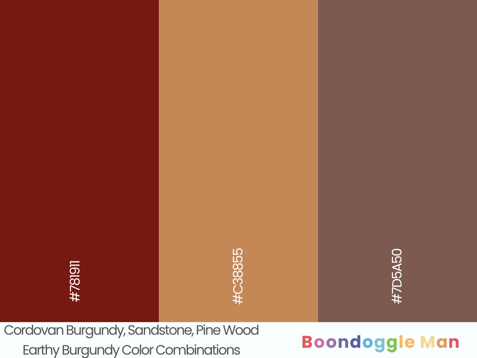 Cordovan Burgundy, Sandstone, Pine Wood