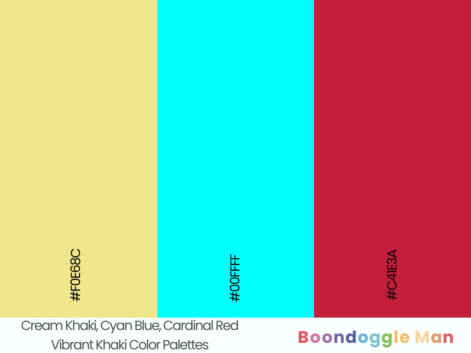 Cream Khaki, Cyan Blue, Cardinal Red