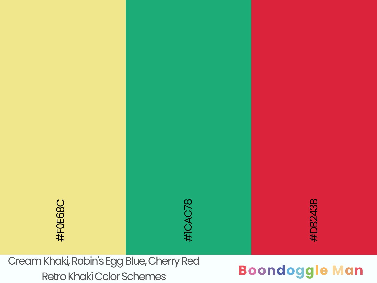 Cream Khaki, Robin's Egg Blue, Cherry Red