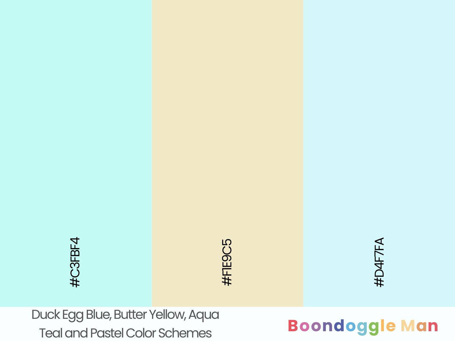 Duck Egg Blue, Butter Yellow, Aqua