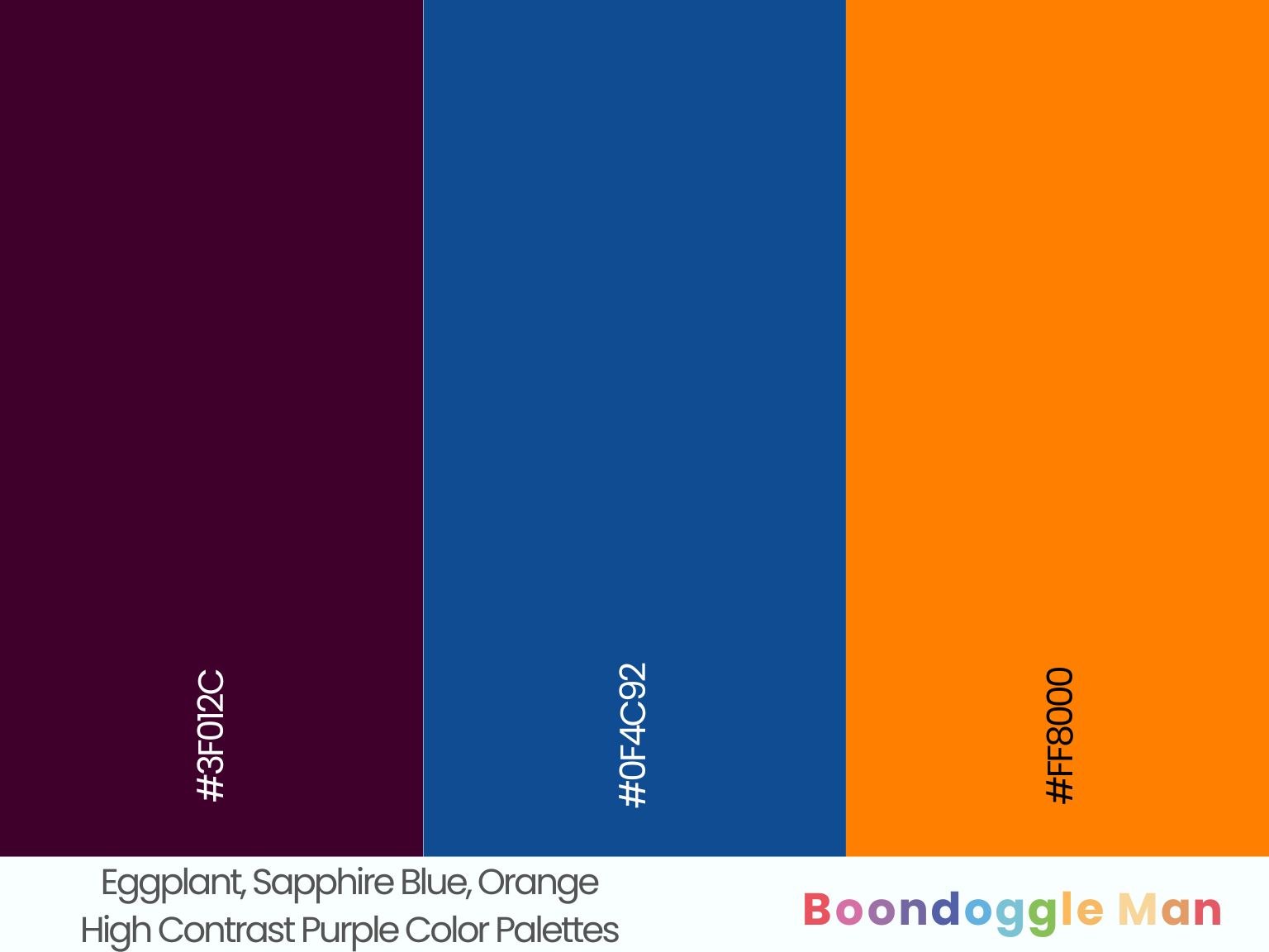 Eggplant, Sapphire Blue, Orange