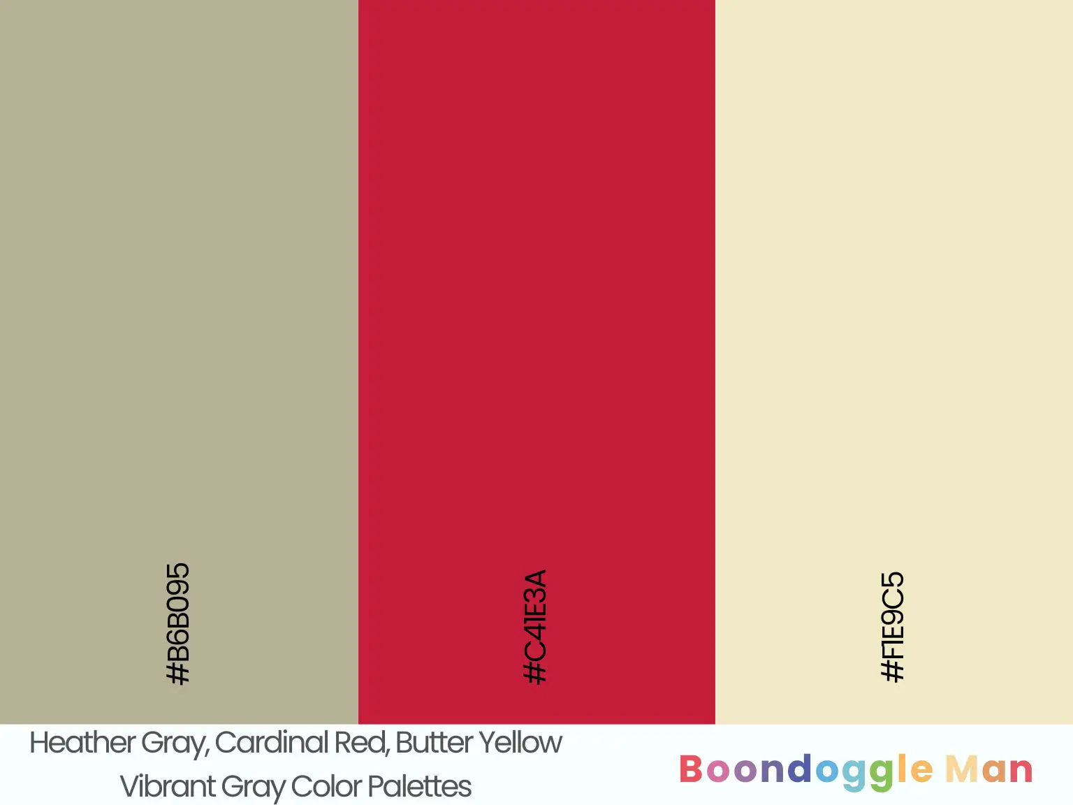 Heather Gray, Cardinal Red, Butter Yellow