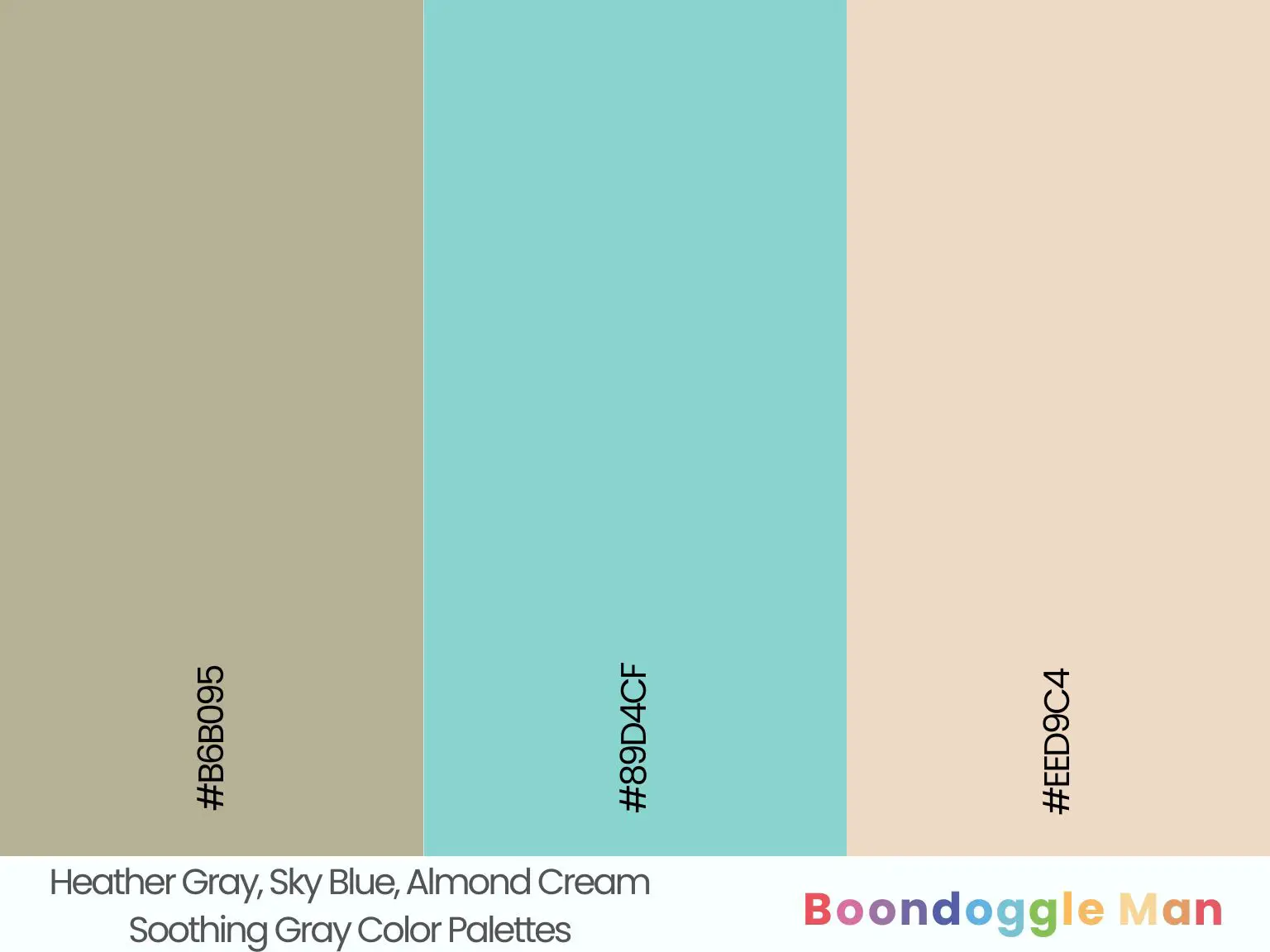 Heather Gray, Sky Blue, Almond Cream