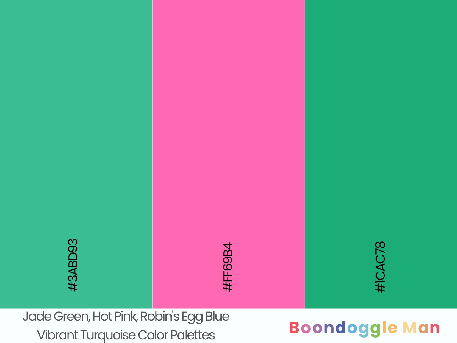 Jade Green, Hot Pink, Robin's Egg Blue