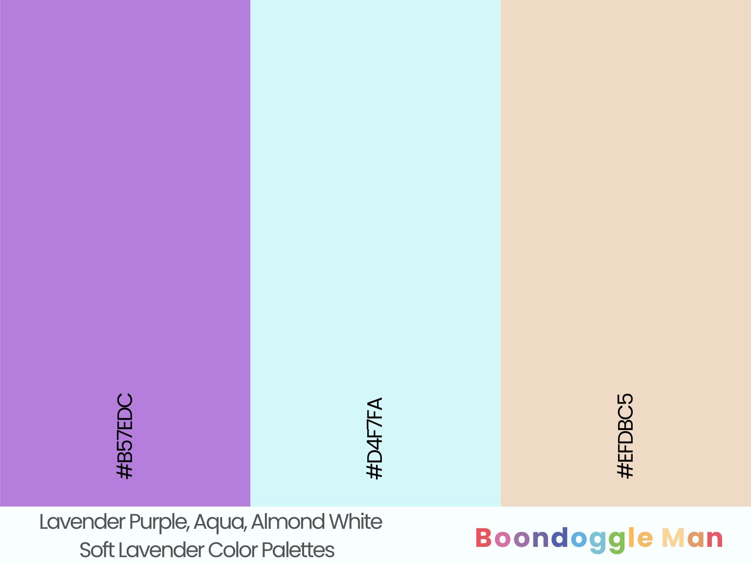Lavender Purple, Aqua, Almond White