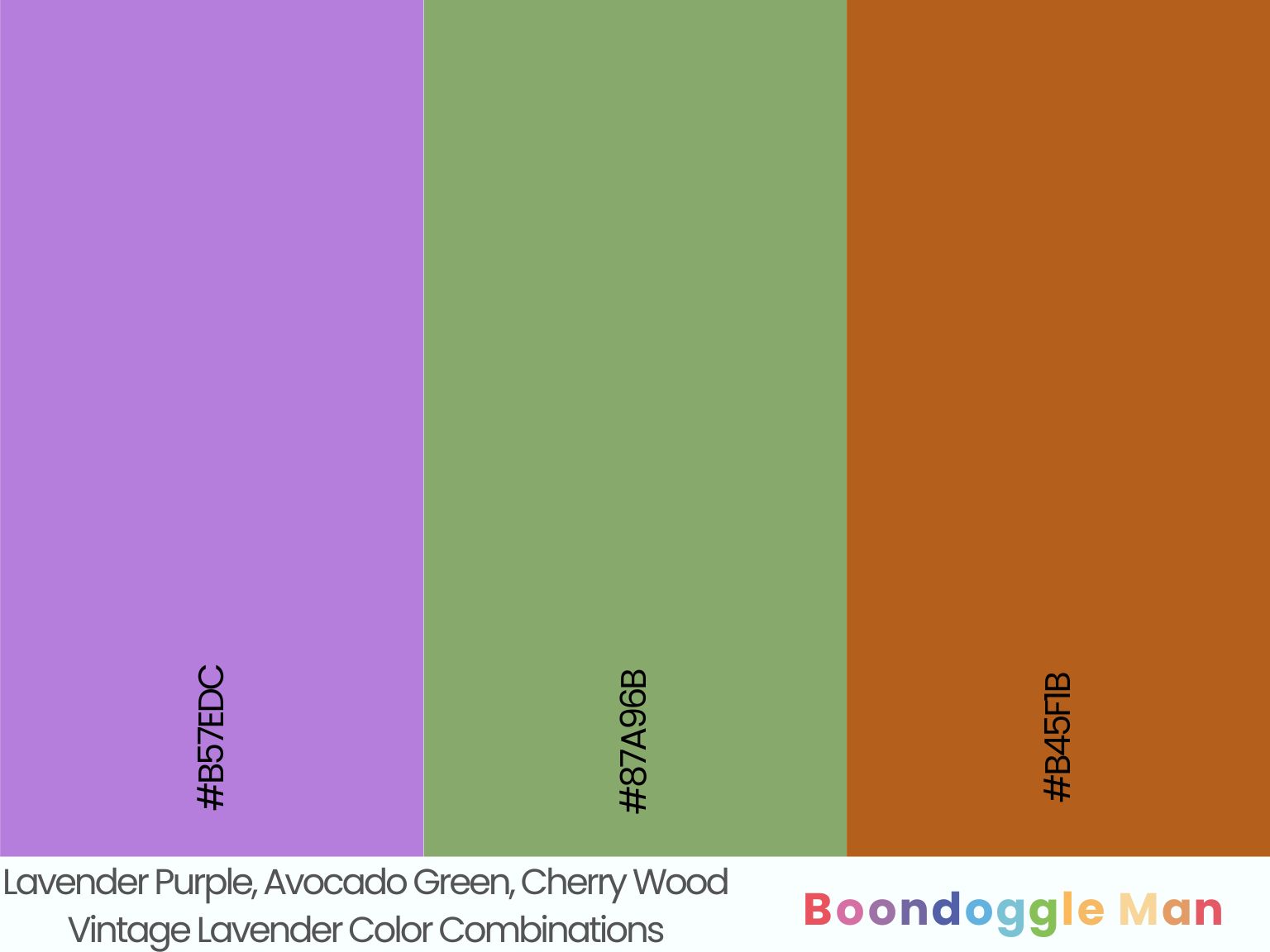 Lavender Purple, Avocado Green, Cherry Wood
