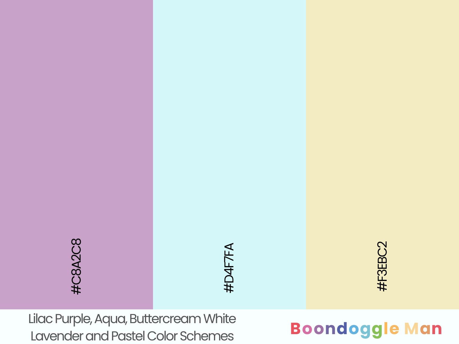 Lilac Purple, Aqua, Buttercream White
