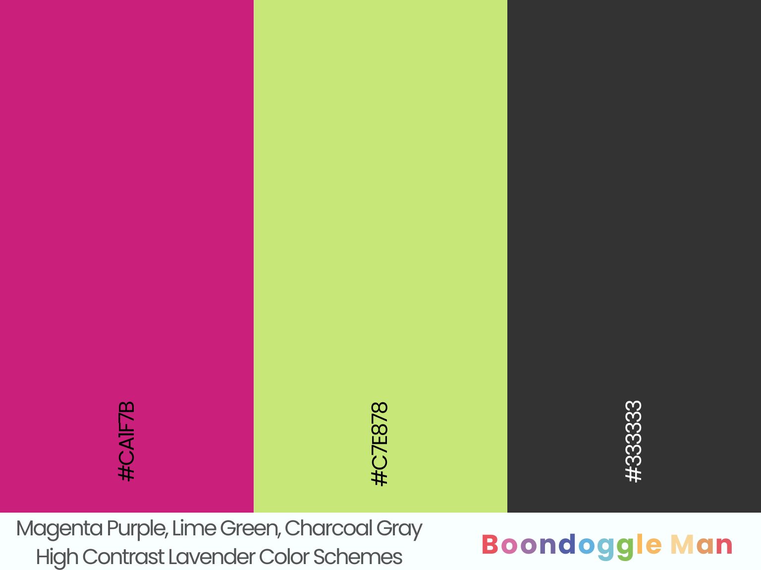 Magenta Purple, Lime Green, Charcoal Gray
