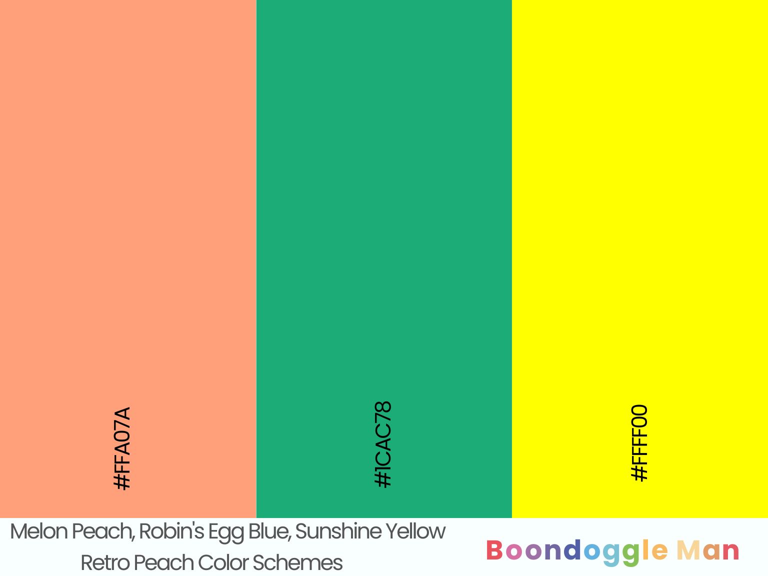 Melon Peach, Robin's Egg Blue, Sunshine Yellow