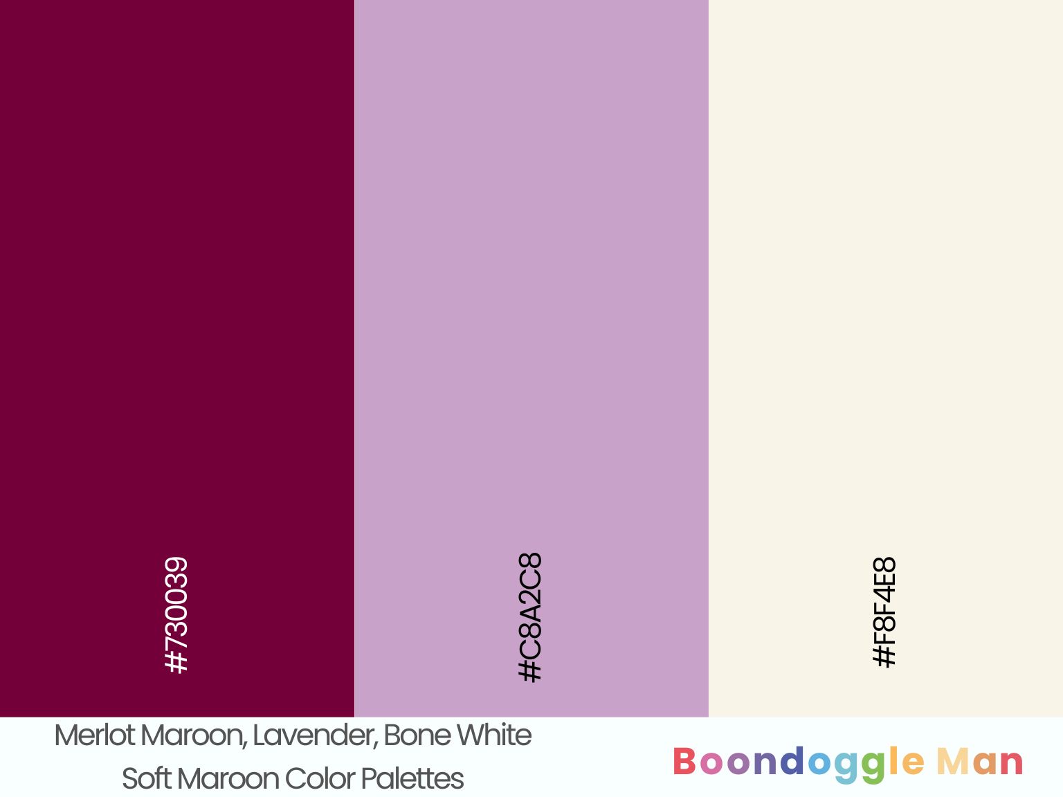 Merlot Maroon, Lavender, Bone White