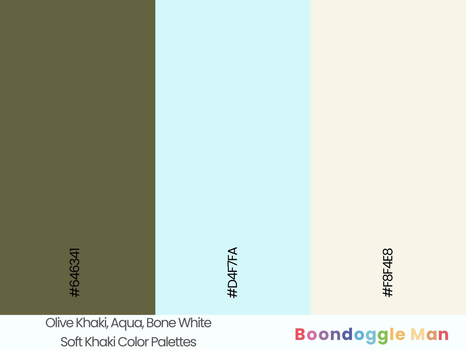 Olive Khaki, Aqua, Bone White