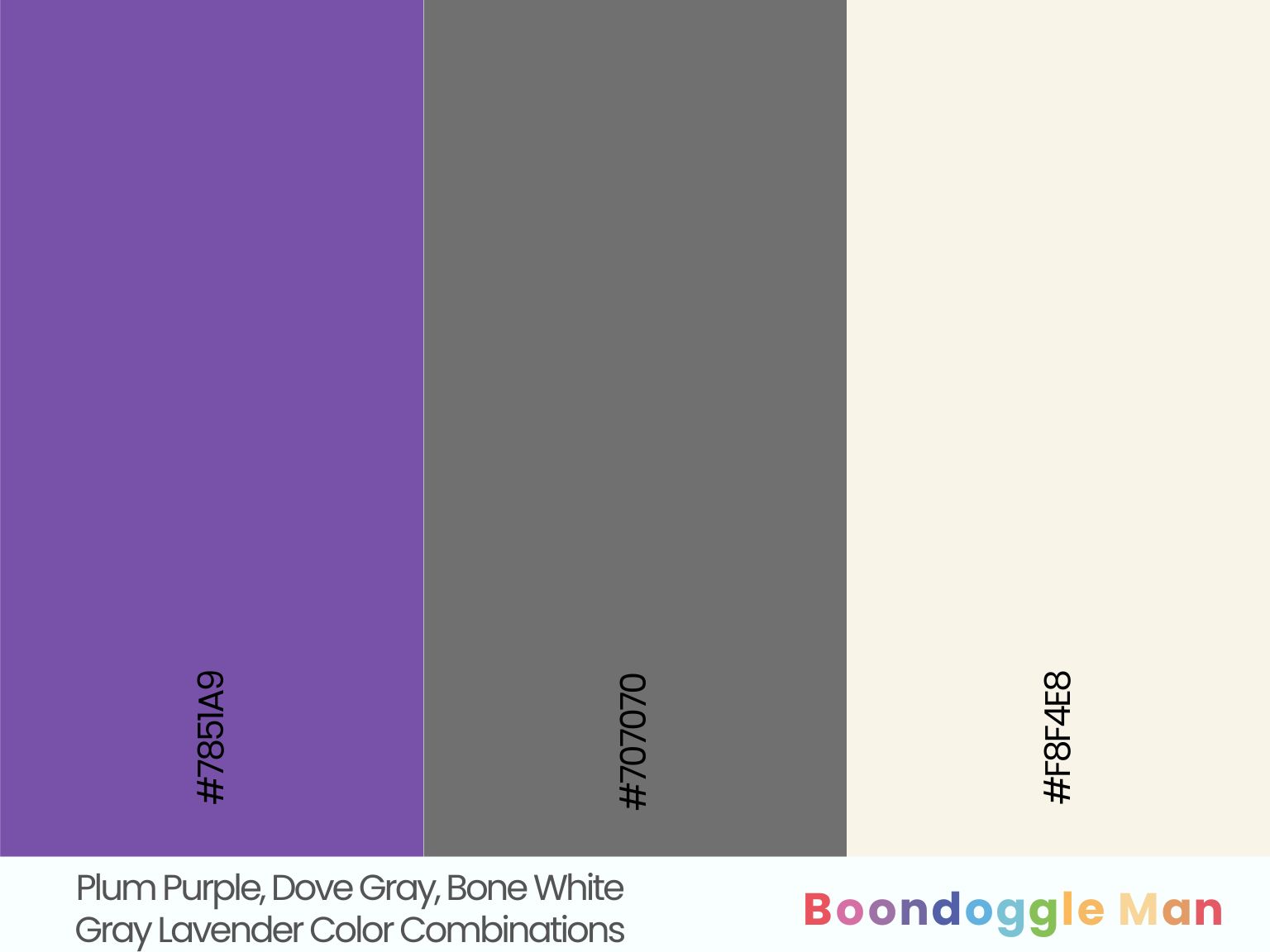 Plum Purple, Dove Gray, Bone White