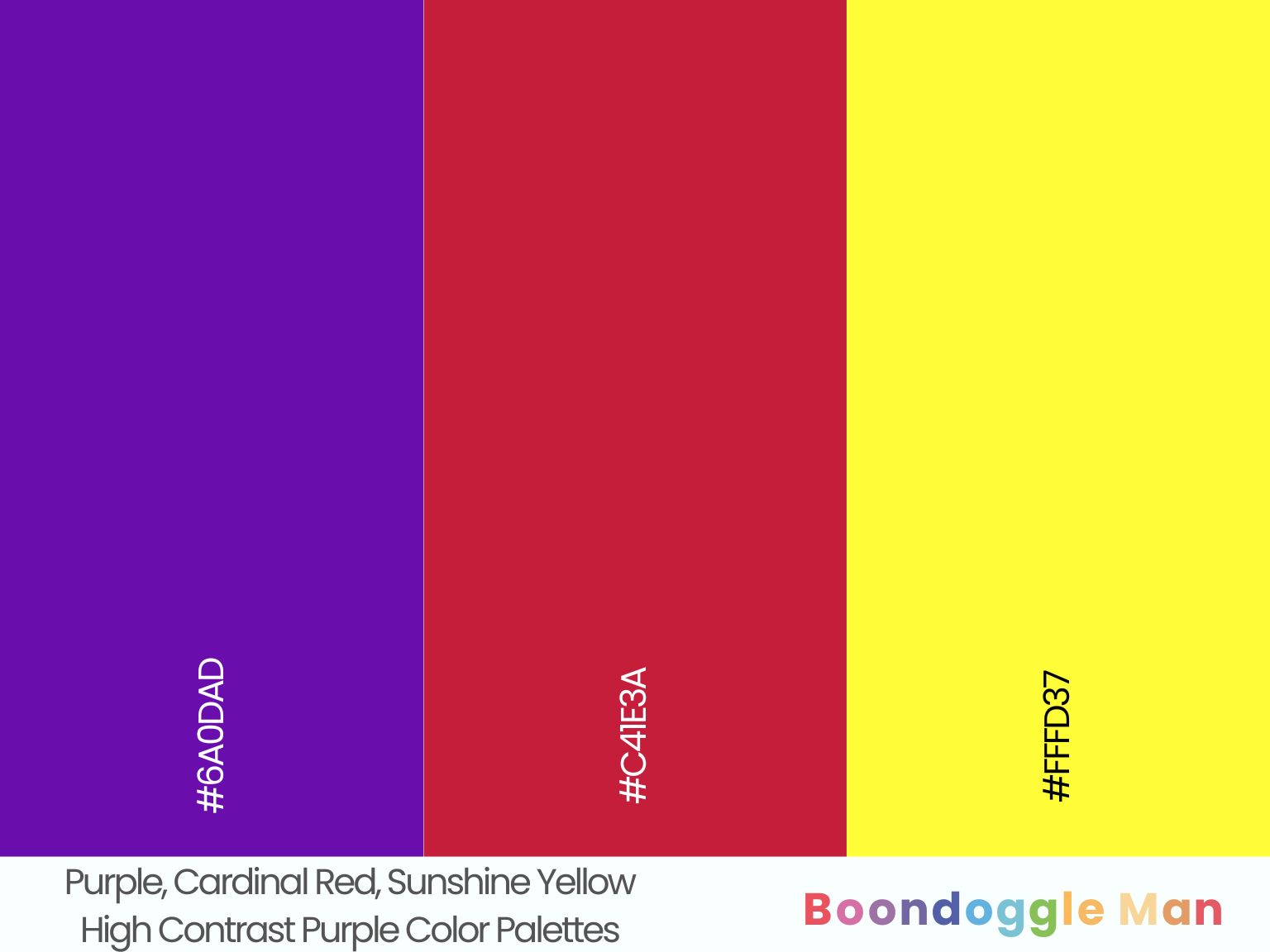 Purple, Cardinal Red, Sunshine Yellow