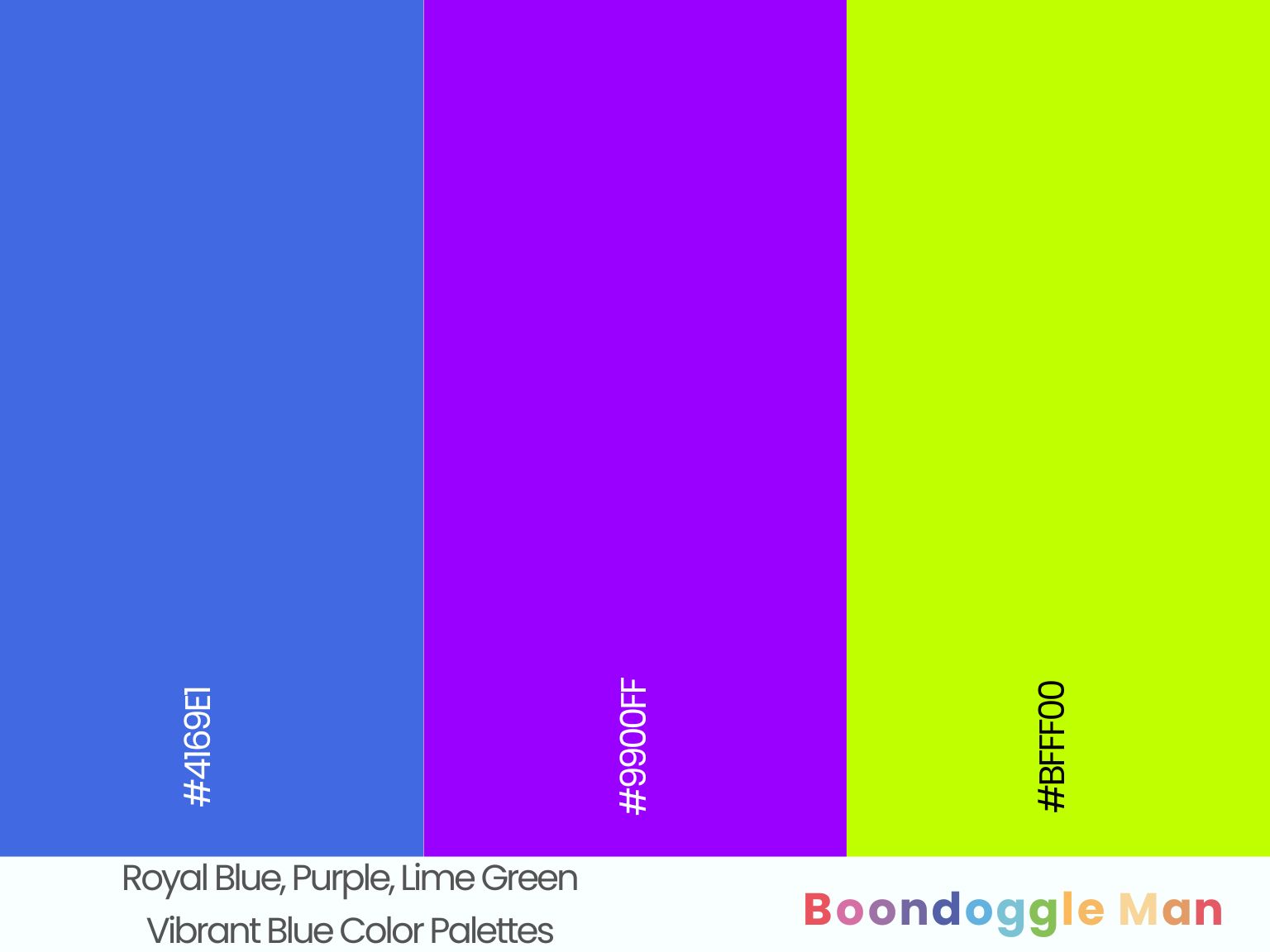 Royal Blue, Purple, Lime Green