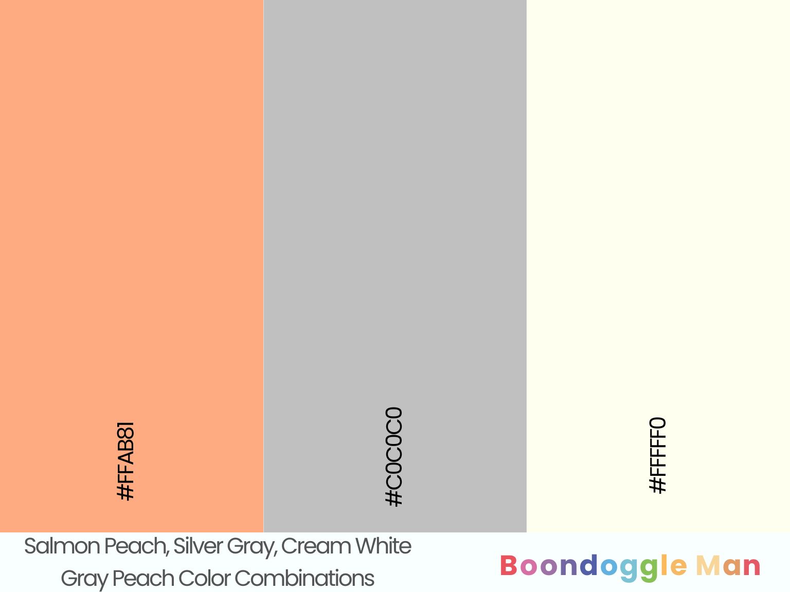 Salmon Peach, Silver Gray, Cream White