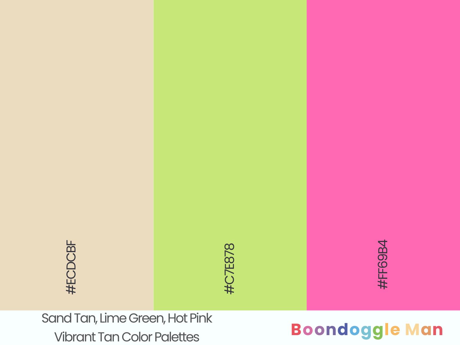Sand Tan, Lime Green, Hot Pink