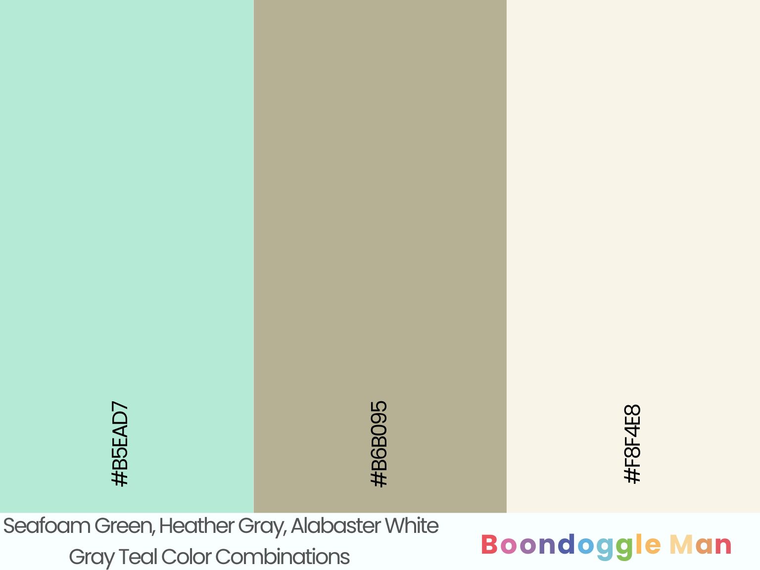 Seafoam Green, Heather Gray, Alabaster White