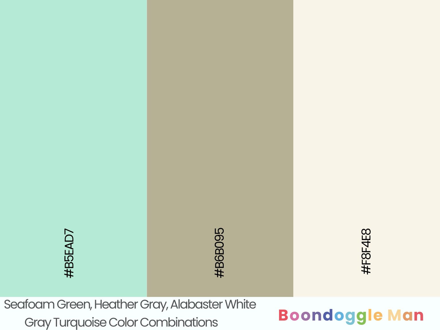 Seafoam Green, Heather Gray, Alabaster White