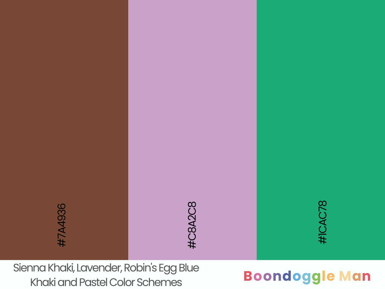 Sienna Khaki, Lavender, Robin's Egg Blue