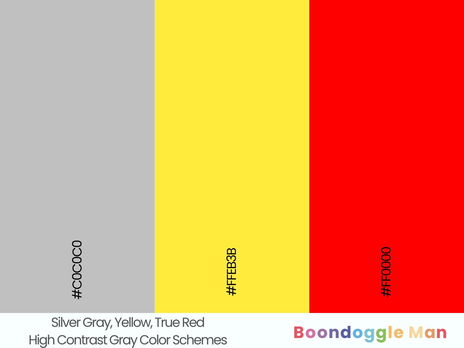 Silver Gray, Yellow, True Red
