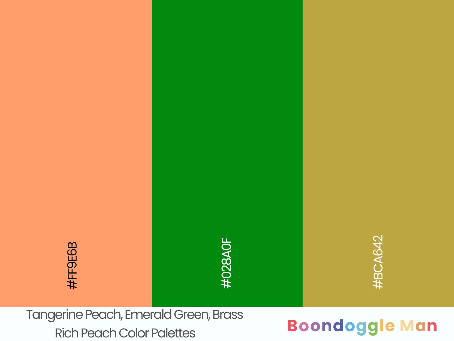 Tangerine Peach, Emerald Green, Brass