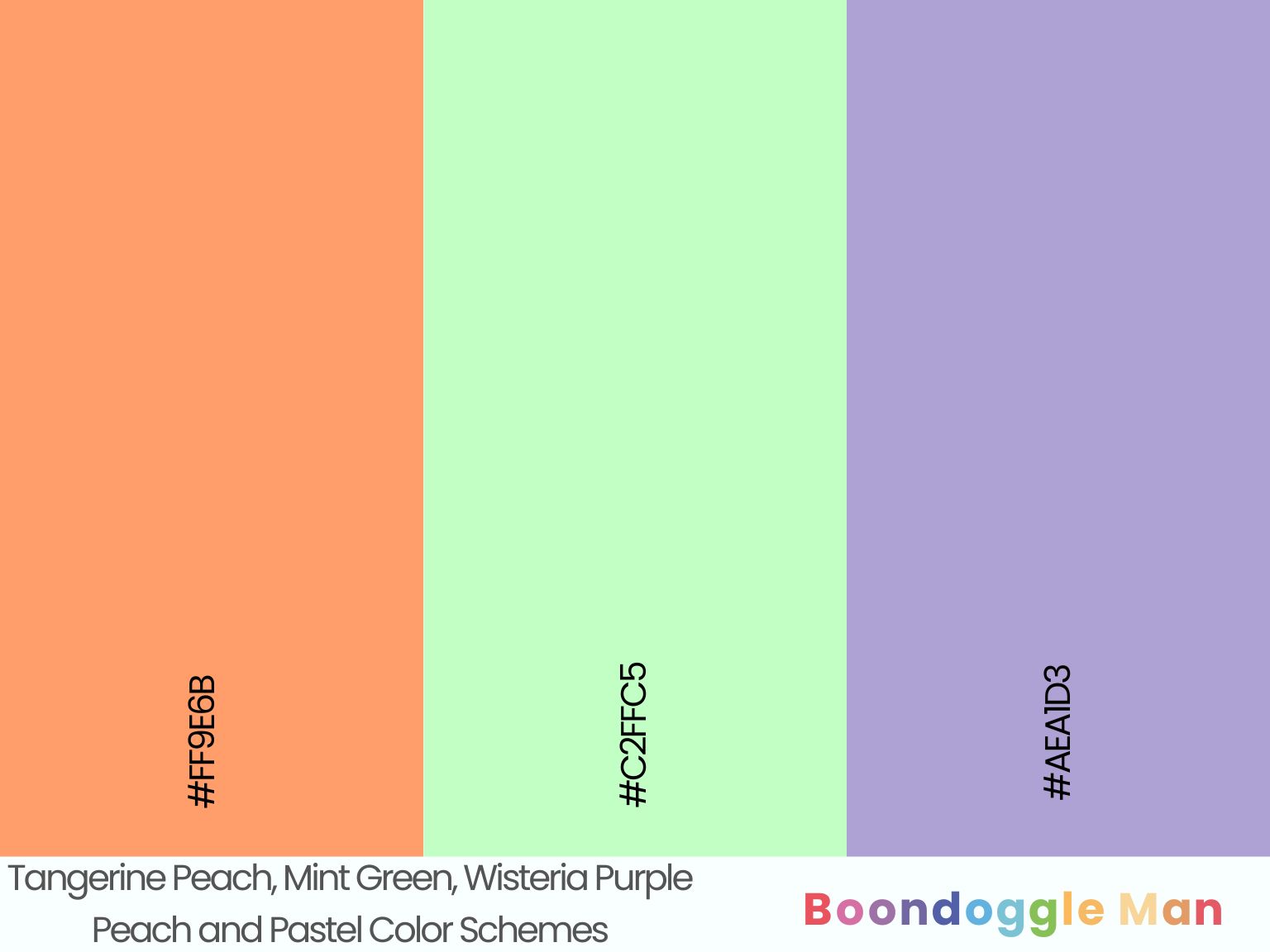 Tangerine Peach, Mint Green, Wisteria Purple