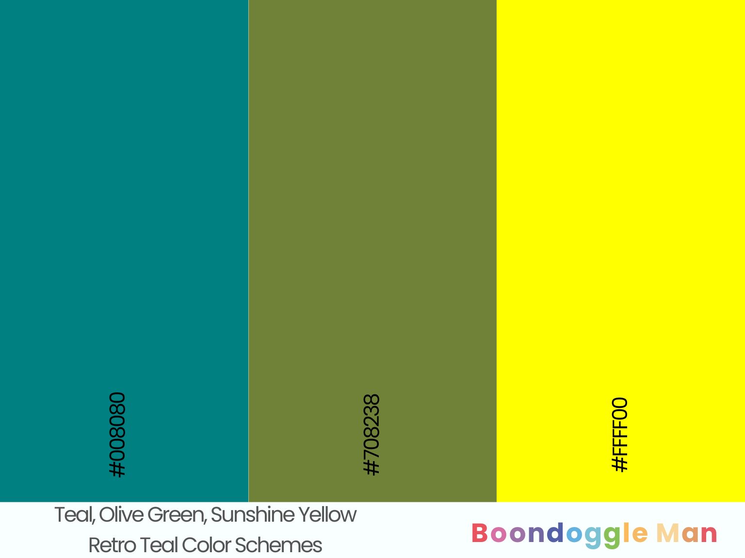 Teal, Olive Green, Sunshine Yellow