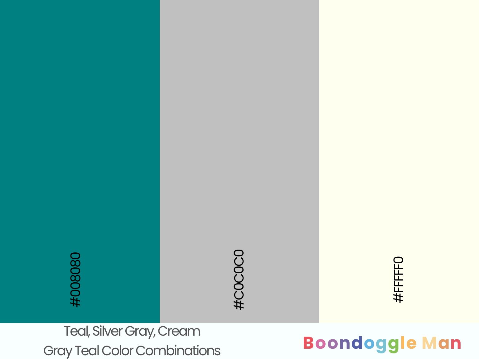 Teal, Silver Gray, Cream